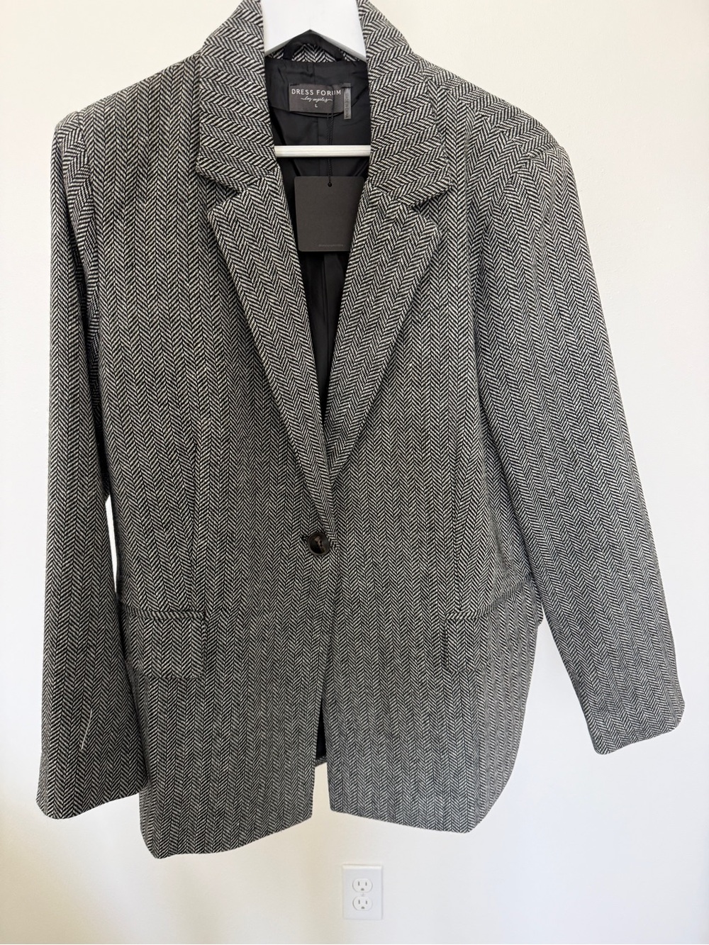 Dress Forum Black and White Herringbone Sport Coat